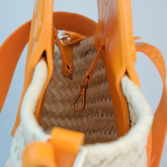Christian Louboutin Small Biloumoon Basketweave Handbag, Orange - Picture 9 of 13